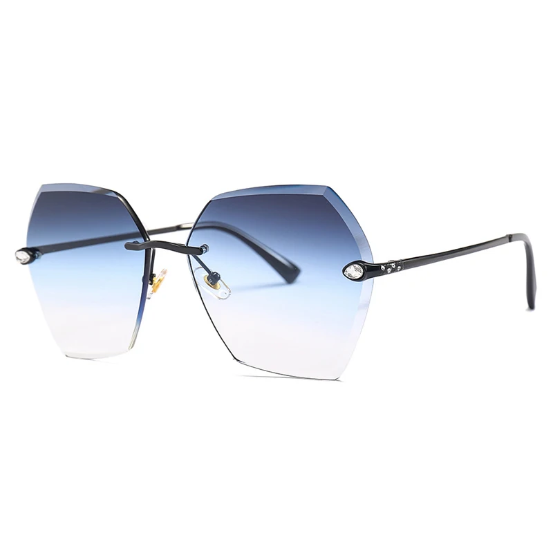 Retro Stone Sunglasses Women Diamond Cutting Rimless Sun Glasses for Men Outdoor Club Eyewear Oculos Shades 25084DF | Аксессуары для