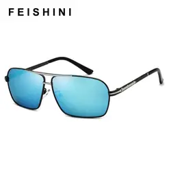 FEISHINI Оригинальный дизайн бренда драйвер человек солнцезащитных очков Винтаж УФ-защита элегантный металлический щит поляризованные очки