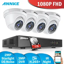 ANNKE FHD 3MP HDMI 8CH система видеонаблюдения DVR комплект 4 шт 1080P сверхпрочная IP66 Всепогодная камера безопасности домашний комплект видеонаблюдения