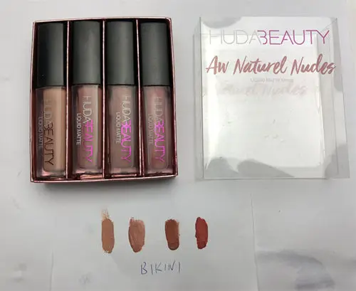 Губная помада HUDAS beauty жидкая матовая Minis uda beauty Shimmer Палитра того же цвета матовый Алмазный блеск для губ - Цвет: BIKINI