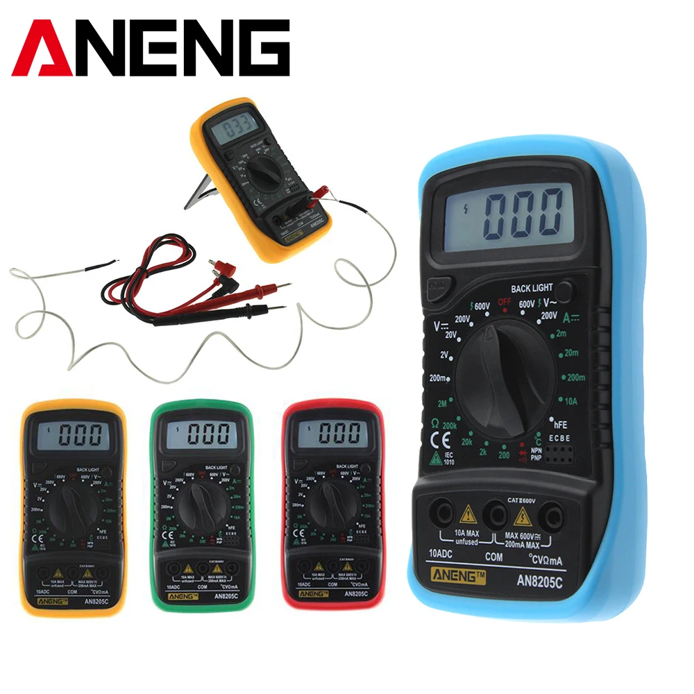 ANENG AN8205C Thermometry Digital Multimeter Voltmeter Ammeter AC DC OHM Volt Tester Test
