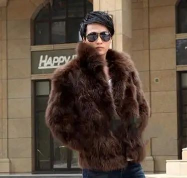 Mens Faux Fox Fur Coat 2016 Cute Br 