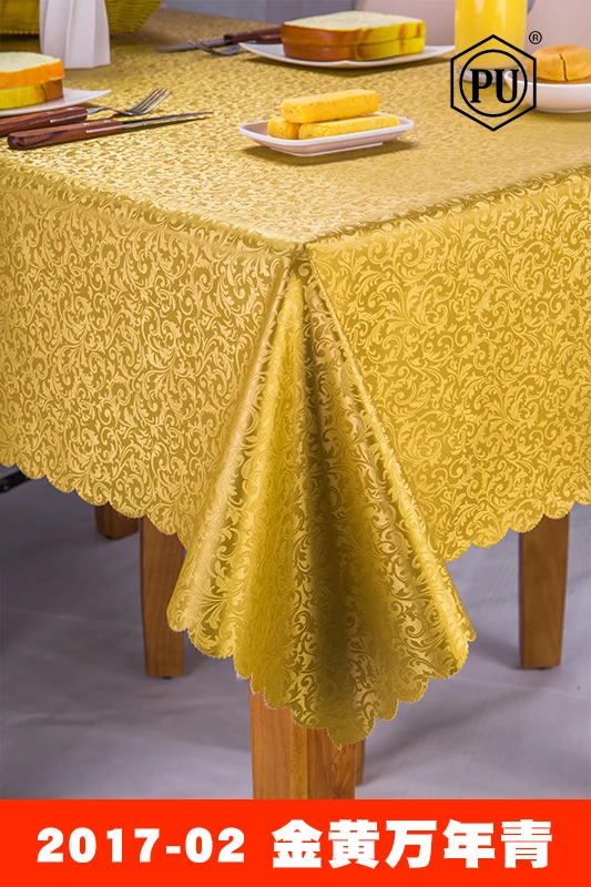  Luxury waterproof anti-hot oil table cloth Jacquard printed flower tablecloth pattern checked Recta
