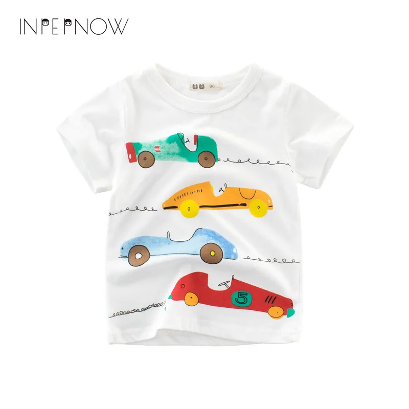 

INPEPNOW Baby Boys Tops 2018 Kids Shirts Boys Clothes Car Cartoon Printed Girls T-shirts Tee maglietta del bambino DX-CZX34