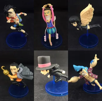

Cute 6pcs One Piece Anime Ace Robin Crocodile Running 2nd Boxed PVC Action Figure Collection Model Doll Toys Gift