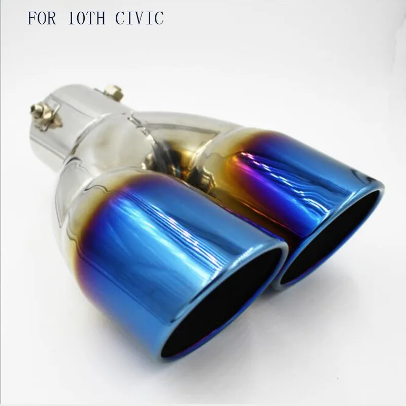

For Honda Civic 10th Sedan 2016 2017 2018 car outlet cover muffler exterior end pipe dedicate stainless steel exhaust tip tail