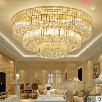 

Round crystal lamp ceiling lamp LED living room lamp modern minimalist atmosphere home bedroom lamp lighting led fixture led