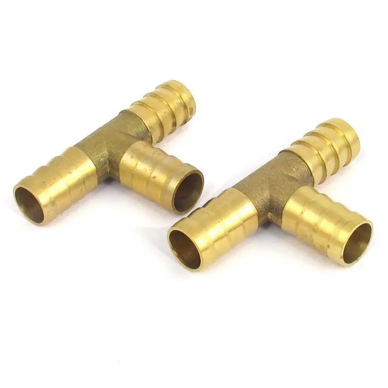 

BMBY-2Pcs Brass T-Shape 3 Way Hose Mounting Adapter Coupling Connector 12Mm Dmr