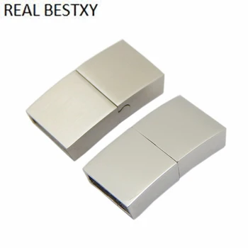 

20pcs/lot hole size 10*3MM Custom logo 316l Stainless Steel Magnetic Bracelet Clasp Magnet Hook Jewelry Findings for Leather