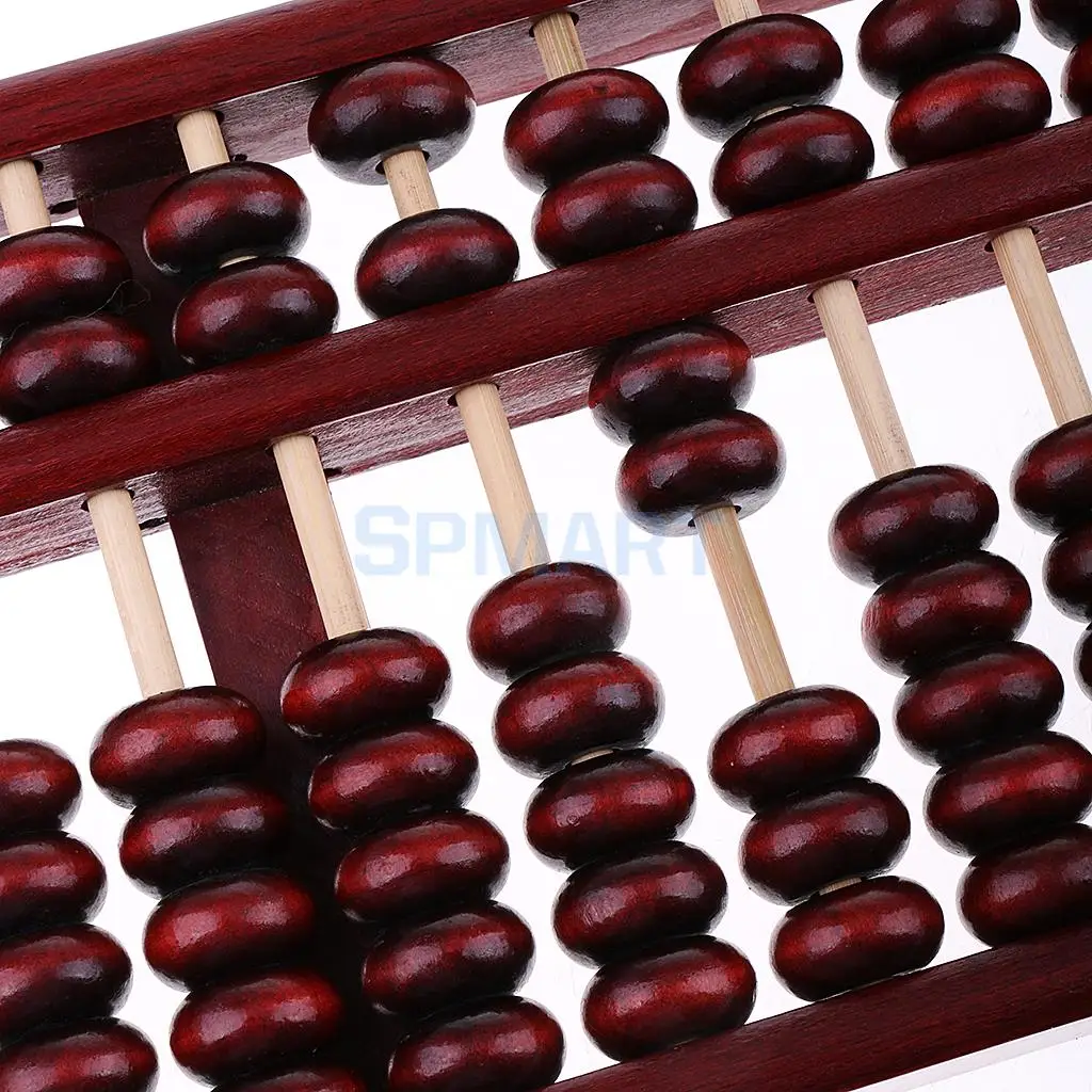 Vintage Wooden 15 Rods Arithmetic Abacus Chinese Calculation Tool for Children Adults Collectible Gift