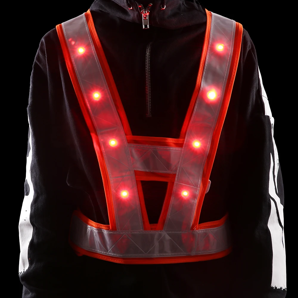 

Cycling Reflective Vest LED Running Outdoor Safety Jogging Breathable Visibility Multi-use Flash Bicycle Vest
