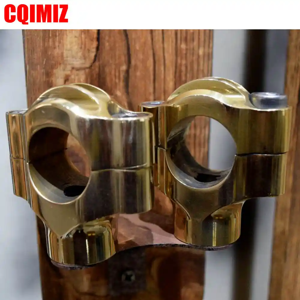 Brass Motorbike Drilled Exhaust Tips Universal for Harley Triumph XS650 Custom Chopper Cafe