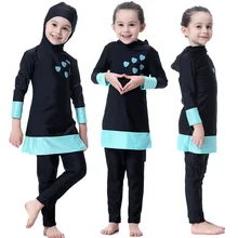 Купальник с цветочным рисунком для маленьких девочек; шорты для детей; Мусульманский купальник; хиджаб; костюм для серфинга; пляжная одежда; 3 цвета