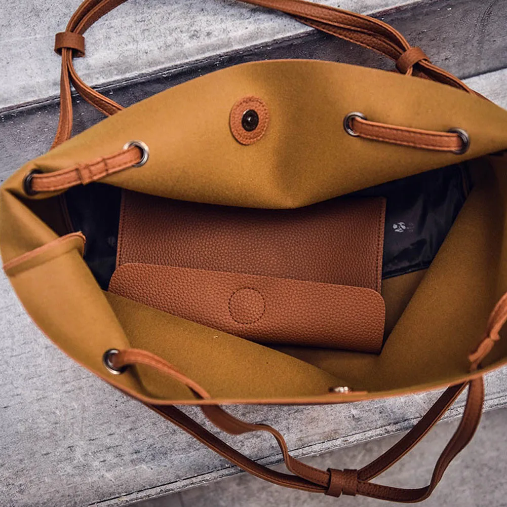 

Simple Fashion Women Handbag With Small Bag Leather Big Capacity Casual Shoulder Bags Shopping Travel Hiking MSJ99