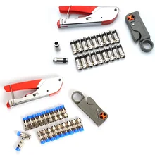 1 Набор, коаксиальный кабель для зачистки проводов RG6/RG59 F, компрессионный инструмент 20 шт., обжимные плоскогубцы, набор для зачистки проводов