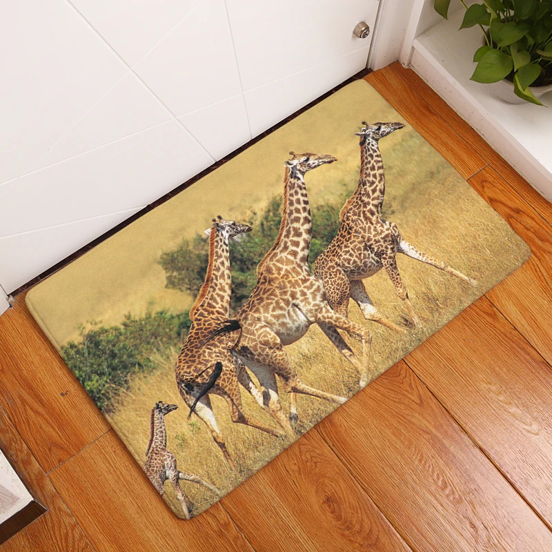 New Anti Slip Carpets Giraffe Print Mats Bathroom Floor Kitchen Rugs