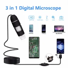 

0.3/2MP 1000X Endoscope Portable Inspection Mini Camera 3 in 1 Electronic Digital Microscope Android Computer Handheld Endoscope