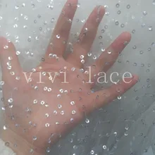 10 метров xx050 Свадебные transparant небольшой круглый блесток чистая тюль кружева сетки для распиловки/свадебное/вечернее платье/вечерние