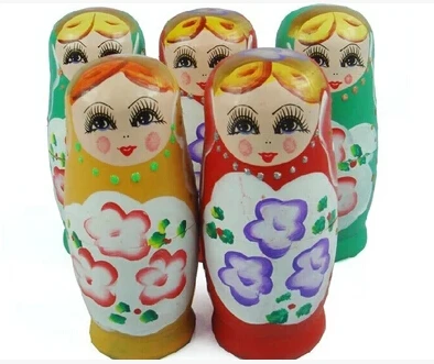 

Handmade Traditional colorful Matryoshka Doll 5pcs/set Wooden/timber Russian Nesting Dolls Child Gift Decreasing Size Toy