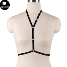 Черное готическое нижнее белье эластичный лямочный пояс клетка бюстгальтер сексуальное женское белье корсет для связывания ремни рейверская одежда-Фетиш укороченный топ бюстгальтер