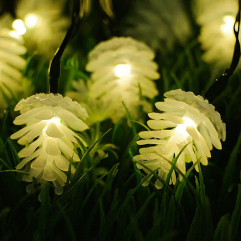 

6M 30LEDS Pine Cone Solar Powered Light String Waterproof Outdoor Landscape Fairy Garden Garland Christmas Festive Party Decor