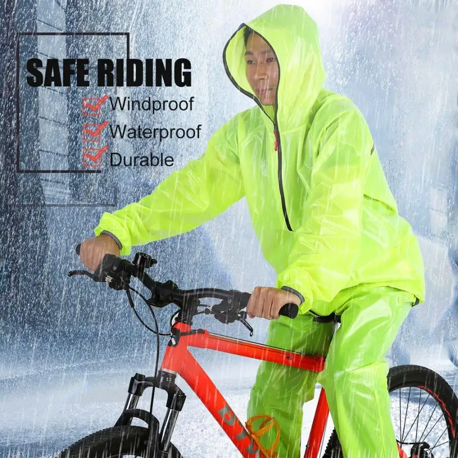 

Rainwear waterproof cycling jackets Unisex Outdoor Windproof Waterproof Rainwear Suits Cycling Sports Rain Coat Pants cycling