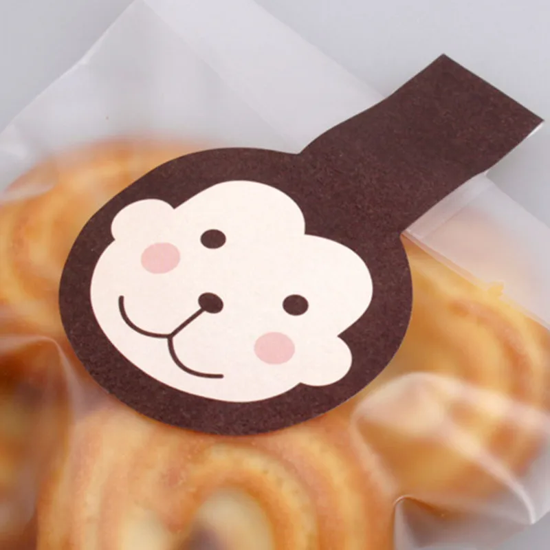 120pcs Cute Monkey Long Design Gift Seal Label Sticker For Party Favor Gift Bag Candy Box Decorate