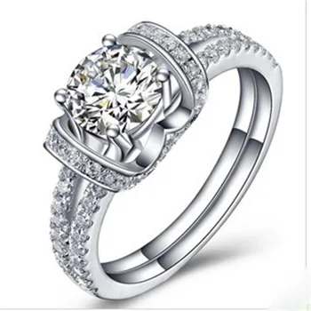 

Marry Me test positive Moissanite Test Positive Ring 1CT Synthetic Carbon Moissanite Ring Marriage Women White Gold AU585