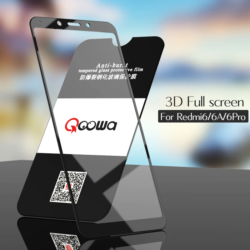 Qoowa полный клей 3D Закаленное стекло протектор экрана для Xiaomi Redmi 6 6A (5 45 '') redmi pro