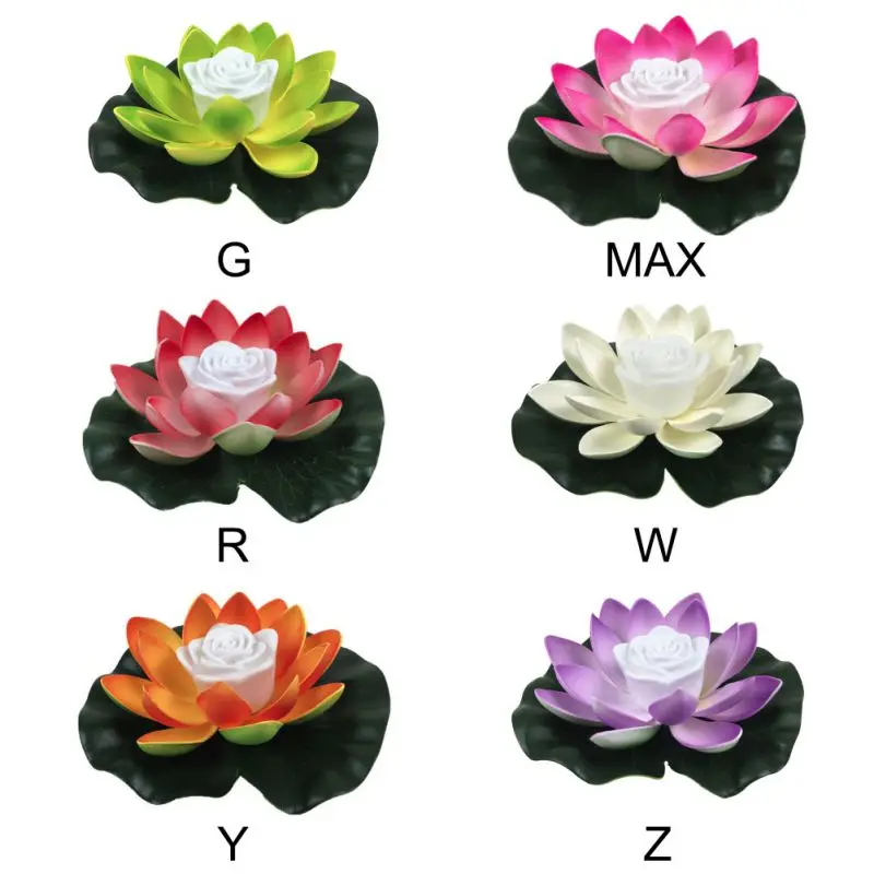 

LED Artificial Lotus-shaped Colorful Changed Floating Flower Lamps Water Swimming Pool Wishing Light, 18cm/7.08cm