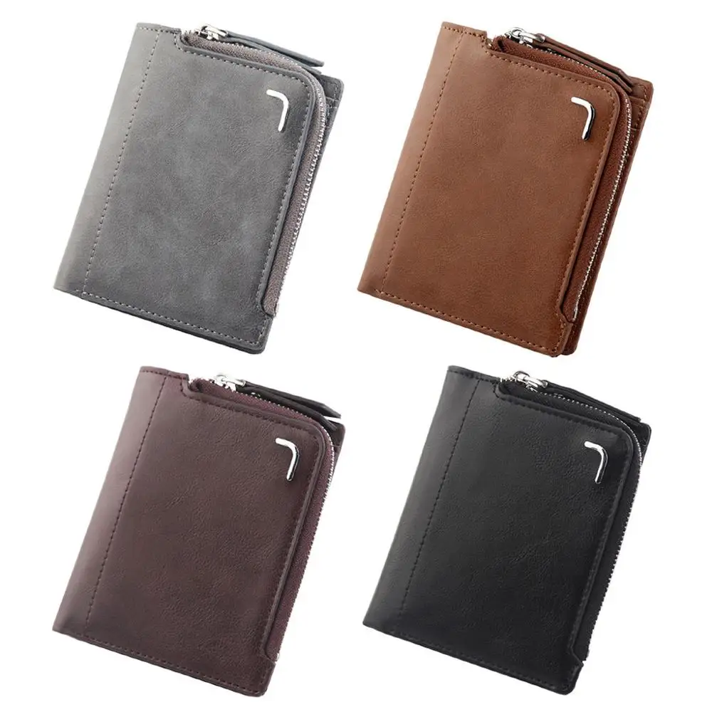 

Men's Short Style Vintage Multi-function Zipper Coin Purse Card Holder Bag Soft Passport Cover Dropshipping Wholesale$D