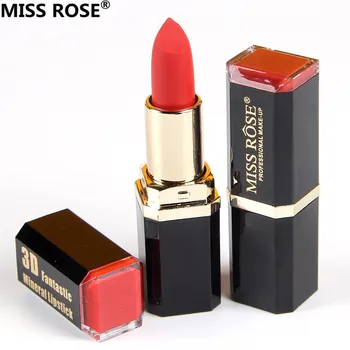 

brand MISS ROSE makeup full matte black 5 colors set of 24 pcs 3D mineral batom waterproof lip stick lipstick lips care make up