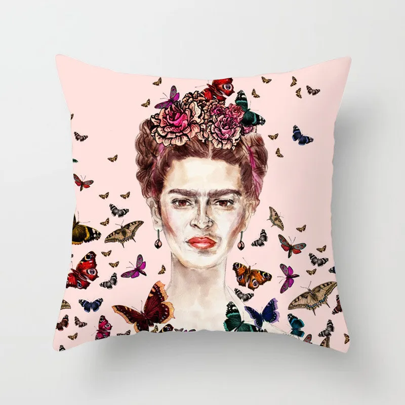 Oil Painting Image Cushion Cover 45x45cm Printed Zara*Women Polyester Throw Pillow Covers Cushions Home Decor Decorative Pillows