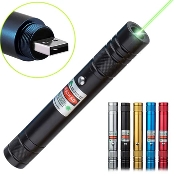 

USB Rechargeable charging High Power Beam Green Laser Portable 5mW Laser Pointer Pen Powerful light burning laser