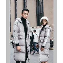 Мужские зимние куртки брендовая одежда длинное плотное пальто мужской топ парки с капюшоном мужской для женщин модные однотонные пальт