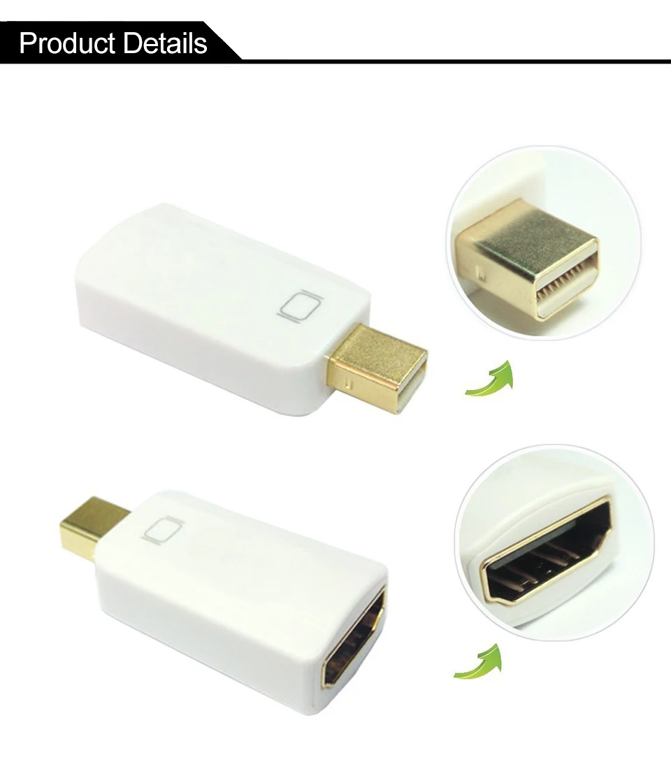Mini DP DisplayPort V1.2 Male to HDMI V1.4 Female Adapter AV Cable Converter 1080P For MacBook Mini Displayport to HDMI (6)