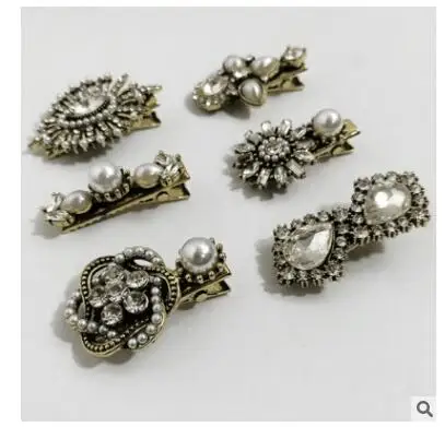 

women Baroque retro exquisite bangs hairpins side folder duckbill clip hairpins