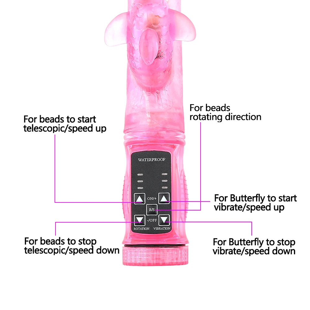 12 Speeds Vibration & Rotation Rabbit Vibrators Female Masturbator G Spot Vibrator Massager, Women Adult Sex Product