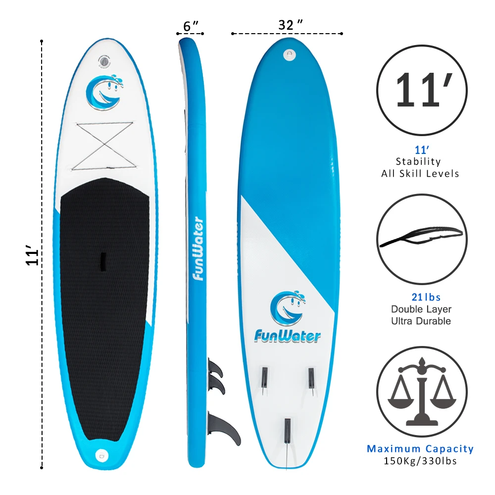 Надувная доска для весла Sup Board набор серфинга на каяке 11'x32 'x6'' с рюкзаком