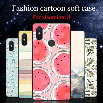 

2PCS For xiaomi mi 8 case Cartoon soft Back Cover For xiaomi mi8 case For xiao mi mi 8 eight Phone Cases cover mi M8 M 8 shell