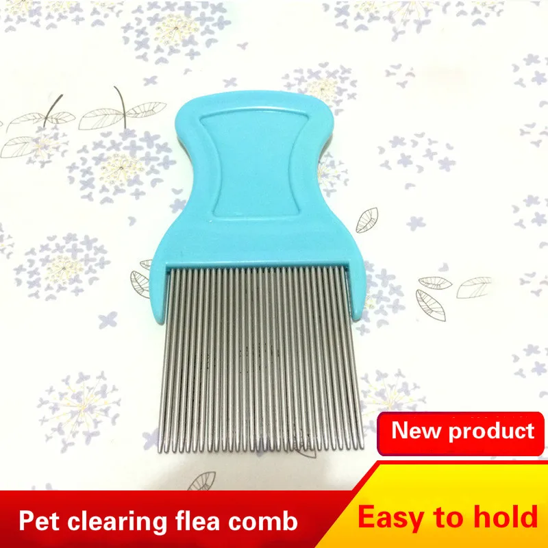 Pet из нержавеющей стали блошиная собачья расческа Однорядная зубная Массажная