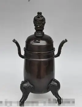 

chinese buddhism bronze animal dragon elephant head statue incense burner Censer