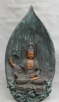 

USPS to USA S1819 26" Chinese Temple Bronze Kwan-yin GuanYin Bodhisattva Buddha Sit Hill Statue