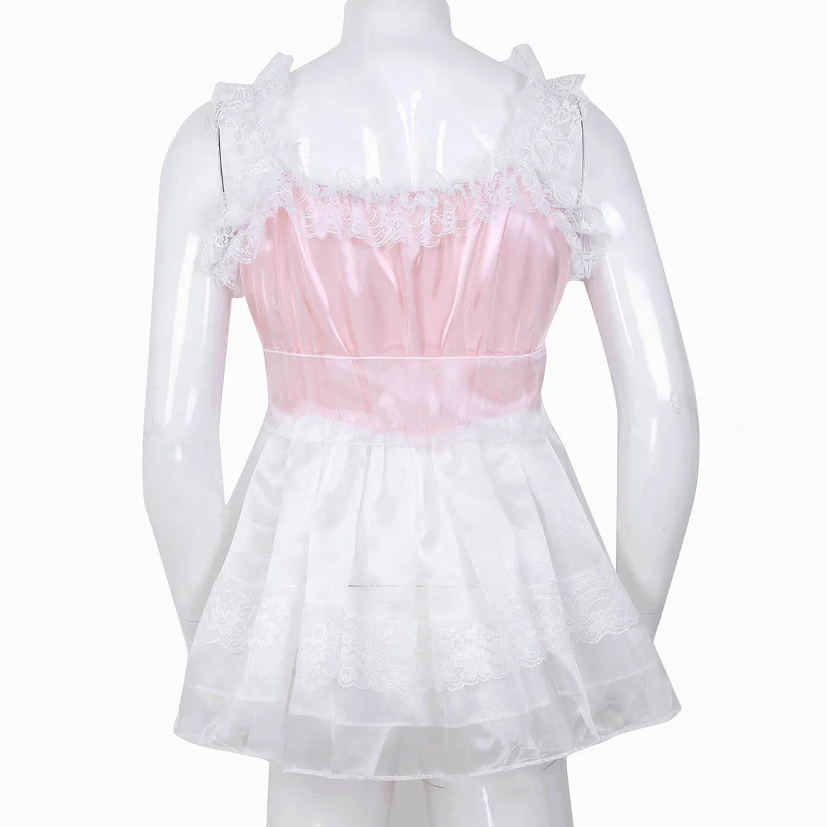 Iiniim взрослая детская мужская Sissy Babydoll Crossdress гофрированное кружево тюль платье с