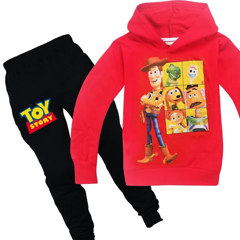 Toy Story 4 Cartoon Cosplay Kids Cotton Clothes Sets Baby Girls Boys Sports Hoodie T-Shirt Pants 2pcs/Sets Casual Tracksuit - Цвет: Hoodie Pants 2pcs