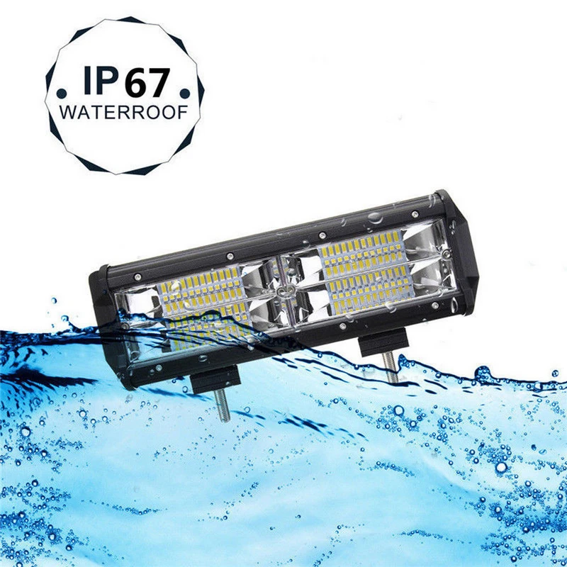 New 7inch 216W 8D Aluminum LED Work Light Bar Flood Driving Lamp SUV ATV Offroad 4WD 21600LM