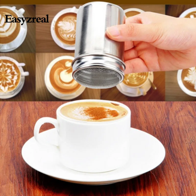 Stainless Steel Sprinkle Cocoa Powder Sugar Gauze Mesh Jar Seasoning