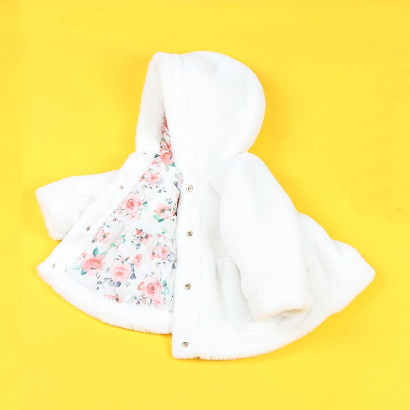 

Dollplus 2019 Girls Coats Fashion Autumn Winter Warm Thickening Kids Outwear Hooded Jacket Coat Girls Solid Children Clothing