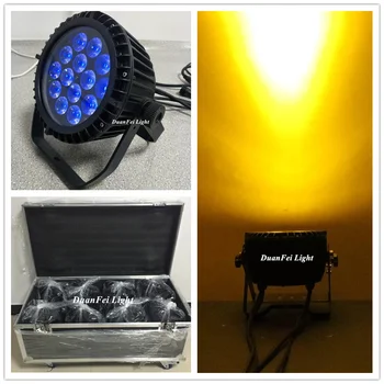 

(Roadcase) 8lot 14x15w led flat par wash dmx rgbwa flat spot par led 5in1 outdoor waterproof par cans aluminium