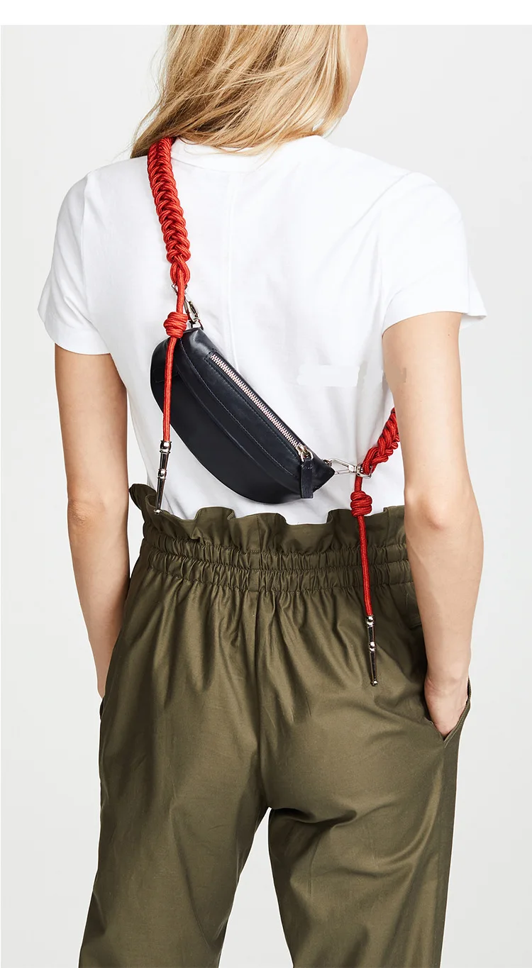 Дизайнерская завязанная узлом, заплетенная сумка на груди, Повседневная поясная сумка, роскошная поясная сумка